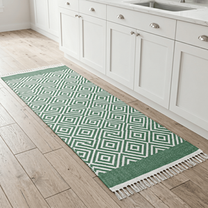 Tapis d'intérieur rectangulaire 8x10 à rayures, tissage plat, en pur coton doux, antidérapant, pour chambre à coucher, motif beige et blanc, fabriqué en Inde - Product Image 6