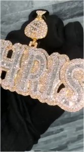 CONCEPTION Hip Hop Bling, Plata 925, Chapado en Oro de 10K, Moissanita, Letra Personalizada, Colgante con Forma de Corazón, Certificado GRA, Joyería - Product Image 3