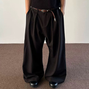 High Quality French Terry Cotton Oversized Baggy Sweatpants Custom Straight Curved Striped <b>Trousers</b> with <b>Drawstring</b> Rope - Product Image 5