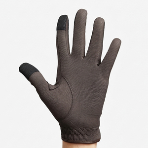 Gants d'équitation personnalisés en cuir PU noir, antidérapants, compatibles écran tactile, respirants, unisexes, été - Product Image 6