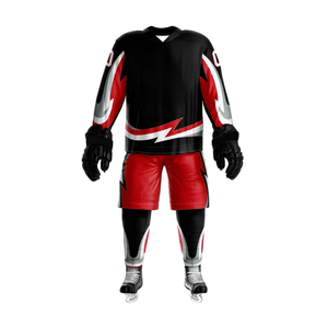 Maillots de hockey sur glace en polyester filé à manches raglan, col côtelé, séchage rapide, lisses, jaune royal, pour équipes de classe supérieure - Product Image 5