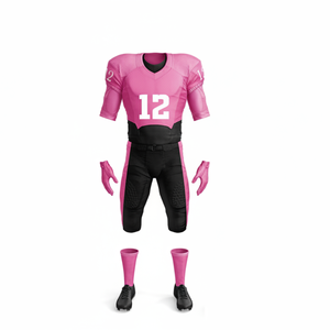 Nouvelle conception d'uniforme de football américain, sublimé, manches courtes, matière polyester, nom d'équipe personnalisé, uniforme de football américain - Product Image 1