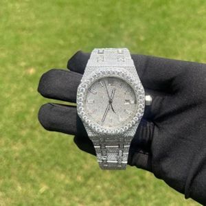 Reloj de Pulsera de Cuarzo de Lujo, Estilo Hip Hop, con Diamantes, Plateado y Dorado, de Alta Calidad, 40mm 20mm, Unisex, para Negocios - Product Image 1