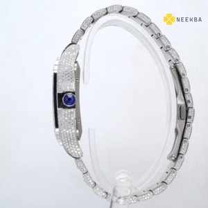 Montre de luxe en moissanite en gros, montre entièrement sertie de diamants 100 % faite à la main, montre carrée pour homme avec diamants, provenant d'un fournisseur indien - Product Image 6