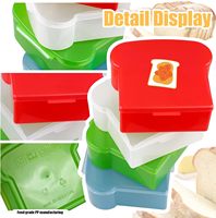 Contenants à sandwich pour boîtes à lunch Bentos Stockage des aliments Boîte à sandwich réutilisable en forme de pain grillé