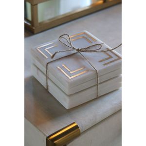 Sous-verres en marbre écologiques, durables, en pierre naturelle, lavables, pour hôtels, articles promotionnels pour boissons - Product Image 4