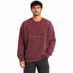 Sudadera Premium para Hombre con Cuello Redondo y Lavado Ácido, de Algodón Grueso y Felpa, Estilo Oversize, Ropa Urbana, Venta al por Mayor OEM ODM - Product Image 1