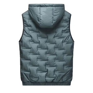 Chaleco acolchado de invierno para hombre, con capucha, impermeable, transpirable, estilo hip hop, con logo personalizado, precio al por mayor - Product Image 3