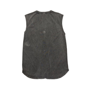 เสื้อยืดแขนกุด OEM 100% ผ้าฝ้ายฟอกสีสไตล์วินเทจ สำหรับออกกำลังกาย ฟิตเนส ไซส์พลัส เสื้อผ้าออกกำลังกายทรงเรียบง่าย สไตล์สตรีท Rae Hem เสื้อกล้ามออกกำลังกาย - Product Image 2