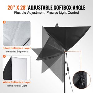 Kit di illuminazione LED bicolore 45W 3000K/6500K con softbox, treppiede e 3 effetti - Product Image 4