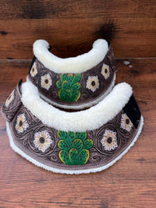 New Luxury Tooled Cowhide Leather Horse Shoes and Wraps Combo Sets Soft & Durable High Quality Genuine Leather Horse Products - Product Image 3