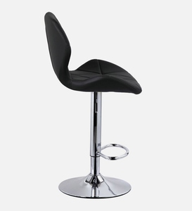 Black Leatherette Modern Bar <b>Stool</b> Swivel Counter Height Kitchen Furniture <b>Cushioned</b> Seat Ergonomic Adjustable Height Metal - Product Image 2
