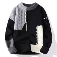 Pull à col rond pour homme, 100% coton, standard 320g, tricoté à la machine, respirant, rembourré, motif personnalisable sur le devant
