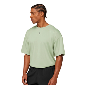 Camiseta Deportiva Oversize para Hombre, Transpirable, de Alto Rendimiento, para Entrenamiento, Ajuste Holgado, Color Verde Niebla y Amarillo - Product Image 3