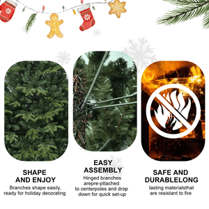 Premium 6.5ft Artificial Christmas <b>Tree</b> PE/PVC Mixed <b>Branch</b> Tips Steel Wire Hinged Foldable Base Green Christmas Indoor Decor - Product Image 6