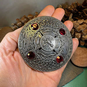 Pin de tartán celta de bombero, pin grande de cuadros, broche de peltre rojo, insignia para kilt escocés y traje de las Tierras Altas 2026 - Product Image 3