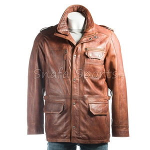 Men's Dark Brown <b>Sheepskin</b> Leather <b>Jacket</b> Winter Warm Sherpa Shearling Customized Leather <b>Jackets</b> For Men's - Product Image 6