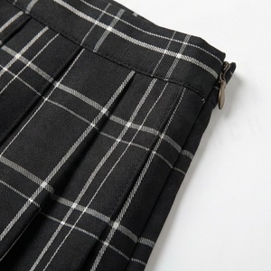 Mini-jupe plissée à carreaux pour femme, taille normale, en polyester tissé, style décontracté toutes saisons - Product Image 5