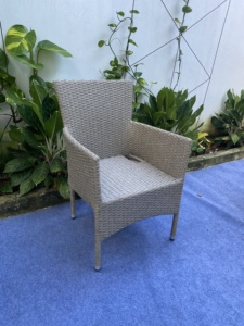 Made in Vietnam Best Seller Modern Comfortable <b>Stackable</b> Rattan <b>Chair</b> with Polyester Cushion for Kitchen <b>Garden</b> Patio Courtyard - Product Image 3