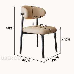 NORDLUX Chaise de salle à manger nordique moderne avec dossier incurvé pour la maison, la cuisine et le restaurant. - Product Image 2