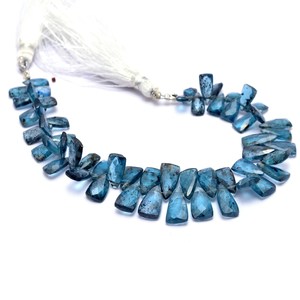 Perles de kyanite indigo AAA facettées en forme de trilène, 4x8mm-6x12mm, kyanite bleue mousse naturelle rare, pierre semi-précieuse pour bijoux - Product Image 5