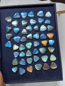 MAHNAJ <b>GEMS</b> Gatural Heart Shape Blue <b>Fire</b> Labradorite Gemstone Polished Loose Labradorite Cabochon <b>Stone</b> Gemstone for Jewelry - Product Image 6