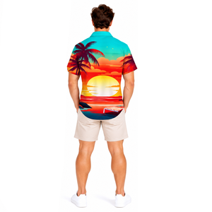 Chemise de plage pour homme Paradise, imprimé tropical, polyester doux et respirant, vêtements décontractés pour l'été, les vacances et les voyages, vêtements personnalisés - Product Image 5