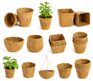 Pot de semis en fibre de coco naturelle - Contenant de culture biodégradable pour pépinière et horticulture |   Fibre de noix de coco naturelle - Product Image 6
