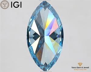 Diamante de Corte Marquesa de 2.00 Quilates, Color Azul Intenso, Claridad VVS2, Cultivado en Laboratorio CVD, con Certificado IGI para Joyería de Boda - Product Image 6