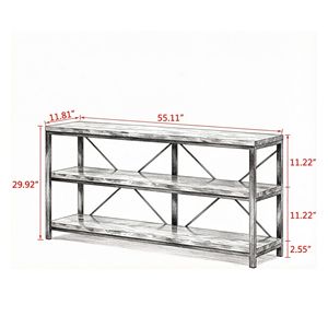 Mesa Consola Larga de Madera Maciza de Estilo Rústico Moderno de 11.8 Pulgadas para el Hogar y Apartamentos, Muebles para Sala de Estar - Product Image 3