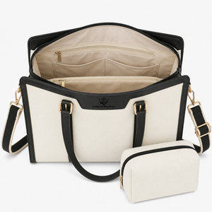 High Quality Fashion Women PU Leather Handbag Set Spacious Office Laptop <b>Tote</b> <b>Bag</b> <b>with</b> Removable <b>Shoulder</b> <b>Strap</b> - Product Image 4