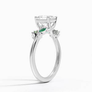 Anillo BOJ 017 con Corte Asscher, Plata 925, Diamante de Laboratorio Arden con Detalles de Esmeralda de Laboratorio, 2ct, Color D, VVS1, Moissanita, Certificado GRA - Product Image 2