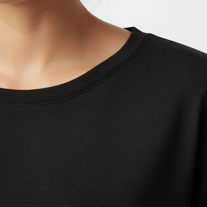 T-shirt pour femme en coton 100% premium de haute qualité, logo personnalisé, uni, coupe slim, manches courtes, respirant, t-shirt uni pour femme - Product Image 6