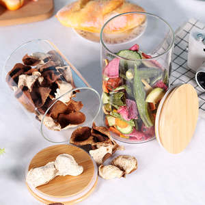 Juego de Recipientes de Vidrio Modernos para Almacenamiento, Tapas de Madera, Recipientes Herméticos Multifuncionales para Cocina, Recipientes para Alimentos para Fiestas, Capacidad de 250 ml - Product Image 5