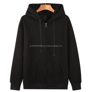 Sudaderas con cremallera de color sólido para hombre Chaqueta informal holgada de gran tamaño a la moda con capucha bordada Sudaderas con capucha y chaqueta - Product Image 6