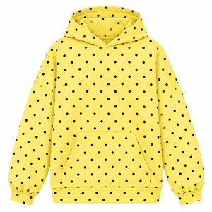 Sweat-shirt à capuche unisexe surdimensionné tendance, imprimé à pois sur le devant, 100% coton, brodé, hiver, service OEM personnalisable - Product Image 1