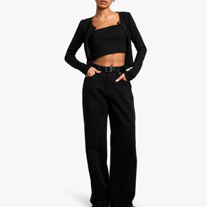 Wholesale Wholesale Women's Denim Stretchy Jean <b>Pants</b> Skinny Jeans <b>Pant</b> Apparel Stock Women Jeans Washed <b>Down</b> Loose Baggy - Product Image 2