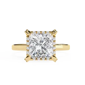 Splendid Radiant Lab grown Diamond Gold <b>Ring</b> Luminescent Border Unisex <b>Sovereign</b> Engagement Gift - Product Image 1
