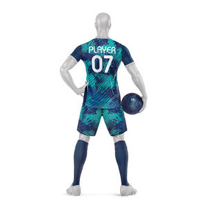 Conjunto de Camiseta y Pantalones Cortos de Fútbol para Hombre, Hechos a Medida, 100% Poliéster, de Alta Calidad, Elásticos en Cuatro Direcciones, Transpirables, de Secado Rápido, con Nombre del Equipo Impreso - Product Image 5