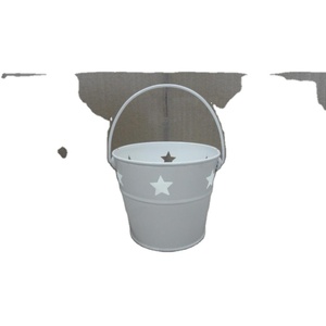 Support votif rond de styliste en fer à découper, facile à transporter, de qualité supérieure, en fer moderne enduit de blanc - Product Image 1
