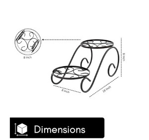 Soporte Decorativo para Plantas Twinset, Soporte de Hierro para Macetas de Interior y Exterior, Elegante Soporte para Plantas en Maceta - Product Image 3