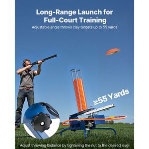 Lanciatore Automatico di Piattelli e Piccioni con Angolo Regolabile, Portata 55+ Iarde, Capacità Massima 50 Piattelli per Pratica di Tiro - Product Image 4