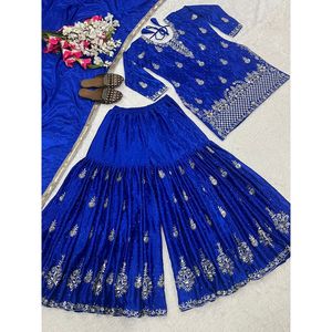 Ensemble de vêtements de fête pour femmes, haut, sharara, palazzo, dupatta - Product Image 2