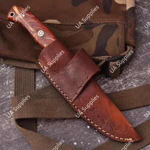 High Quality 1095 High Carbon Steel Fixed Blade Knife <b>Pine</b> Cone <b>Resin</b> Handle - Handmade High Quality Full Tang Hunting Knife OEM - Product Image 6