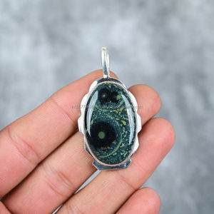 Colgante de Plata de Ley 925, colgante de jaspe Kambaba, colgante de diseñador de plata, regalo para ella, regalo de Navidad - Product Image 5