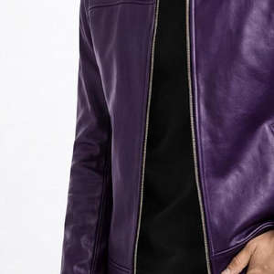 Custom Fraternity Men's Genuine Leather <b>Jacket</b> <b>Suede</b> Mandarin Collar Greek Life Windproof Wholesale Supplier Available OEM\ODM - Product Image 2