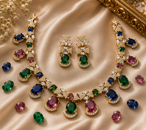 Collar con diseño único, sinfonía de colores, joyería vibrante y llamativa para mujeres, para bodas, fiestas y ocasiones especiales. - Product Image 1