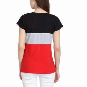 เสื้อยืดผู้หญิง คอกลม แขนสั้น ทรงปกติ ผ้าฝ้าย 100% ถักทอ ระบายอากาศได้ดี สวมใส่สบาย ฤดูใบไม้ผลิ ฤดูร้อน สีแดง สีเทา สีดำ - Product Image 2