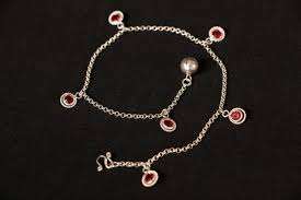Beautiful Handmade 925 Sterlingsilver <b>Anklet</b> With Red Garnet Charms Dainty Bell Charm <b>Anklet</b> <b>for</b> <b>Women</b> and Girl Wear in Wedding - Product Image 2