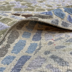 Modern Abstract Area Rug Blue Olive Green Contemporary Luxury Carpet for Living Room Bedroom TRO-0153 Wool Rug Hand Knotted - Product Image 6